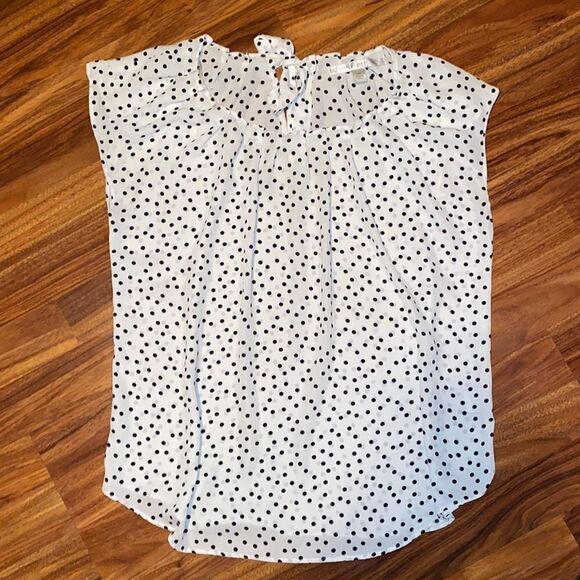 Lauren Conrad White and Black Polkadot Blouse - Picture 1 of 5